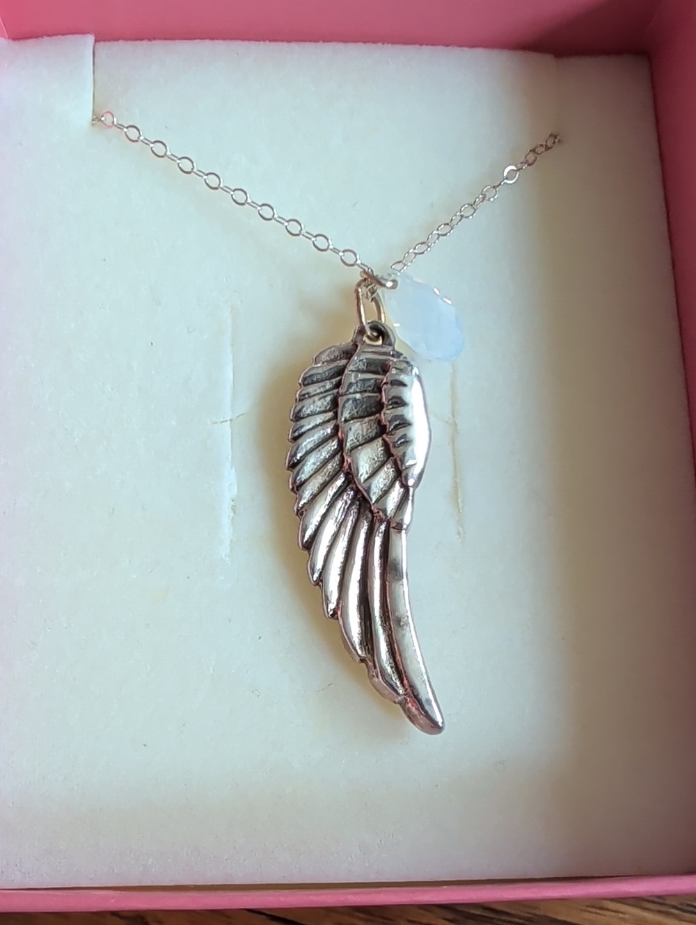 Silver Angel Wing Pendant Necklace - Women Jewelry